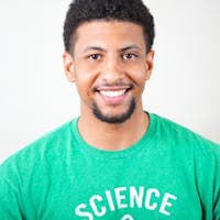 Smiling man in green shirt
