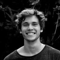 Smiling young man B&W portrait